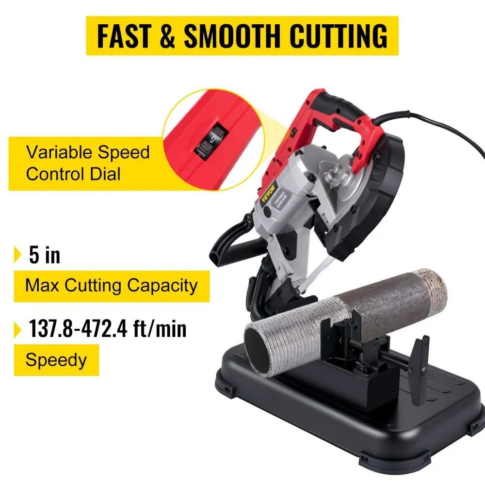 Variable Speed Portable Bandsaw Motor Deep Cut Band Saw For Metal Wood Portable Band Saw Cutting Ca 4
