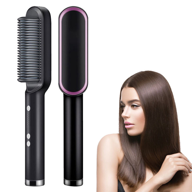 Electric Hair Straightener Brush, Professional Fast Heating Ceramic Hair Straightener