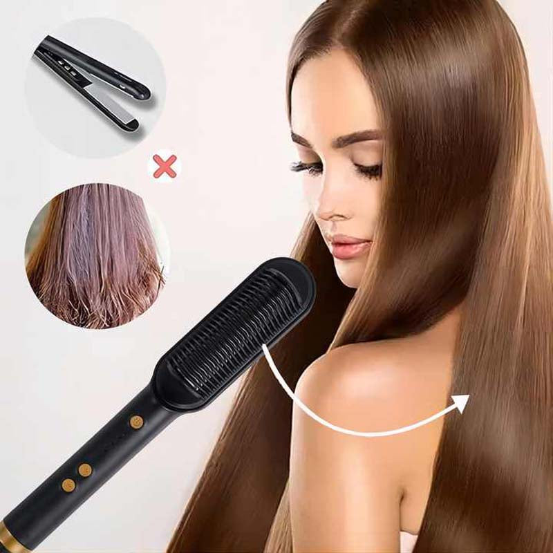 Electric Hair Straightener Brush Professional Fast Heating Ceramic Hair Straightener 4