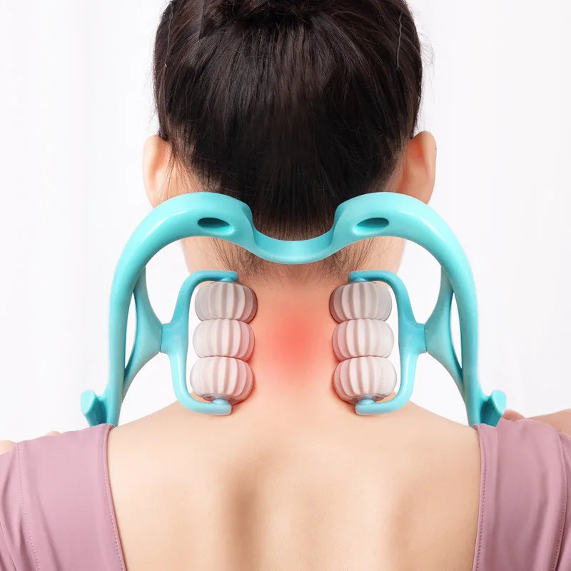 Manual Neck Clamp, Cervical Neck Massager, Kneading Roller, Shoulder and Neck Relaxation Massager