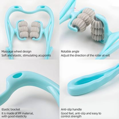 Manual Neck Clamp Cervical Neck Massager 6Ball Kneading Roller Shoulder And Neck Relaxation Massage 4