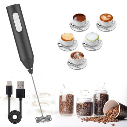 USB Rechargeable Coffee Whisk, Speeds Foam Maker, Electric Handle Blender, Egg Beater
