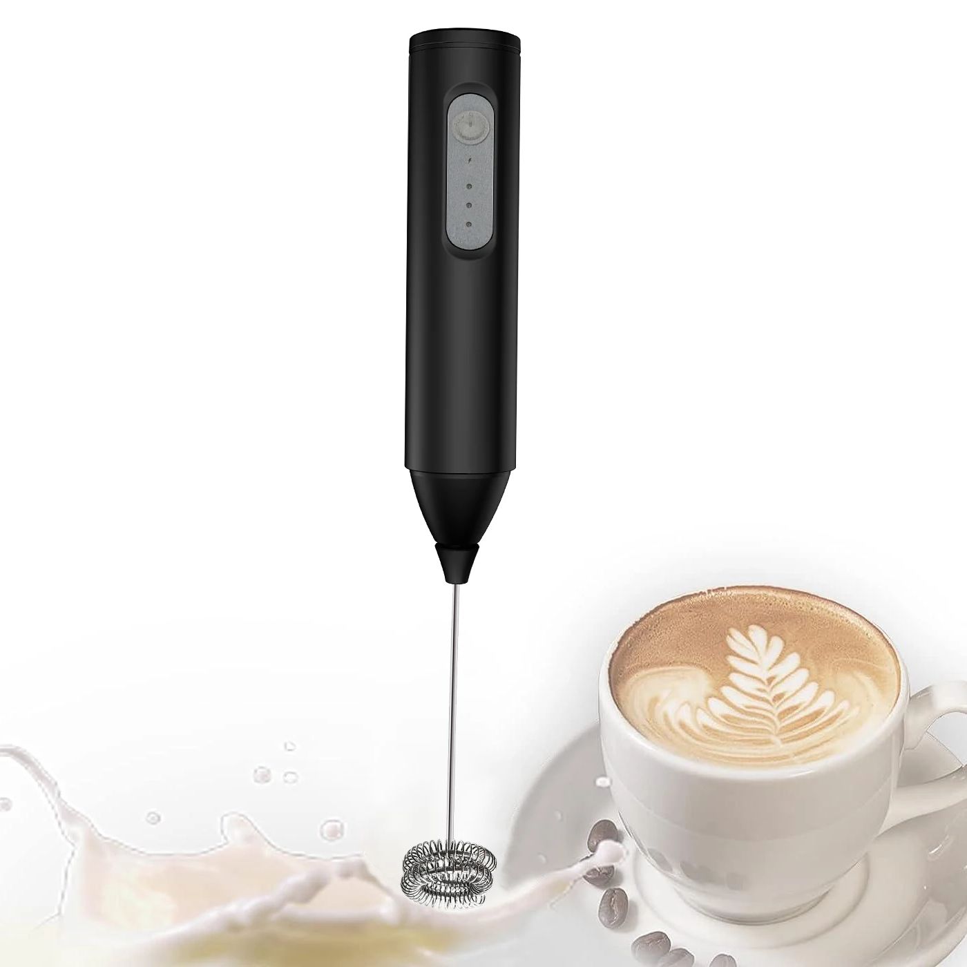 USB Rechargeable Coffee Whisk, Speeds Foam Maker, Electric Handle Blender, Egg Beater