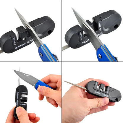 Knife Whetstone Sharpener 4 In 1 Portable Tungsten Ceramic Carbide Pocket Diamond Tool Sharpen Fish 3
