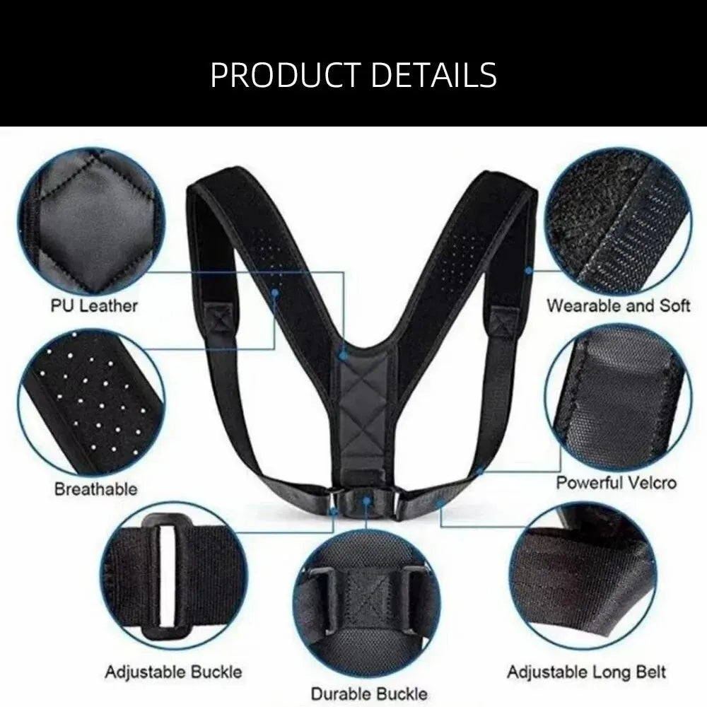 Hunchback Prevention Belt, Back Posture Correction, Unisex Body Shaping, Breathable Posture Support