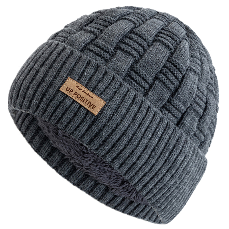 Fur Lined Warm Sports Hats, New Style Unisex Winter Hats, UP POSITIVE Labal, Outdoor Knitted Hats, For Men Women