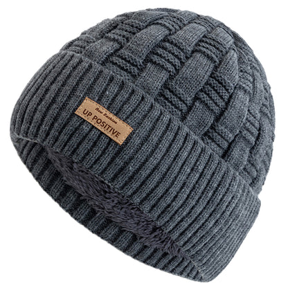 Fur Lined Warm Sports Hats, New Style Unisex Winter Hats, UP POSITIVE Labal, Outdoor Knitted Hats, For Men Women
