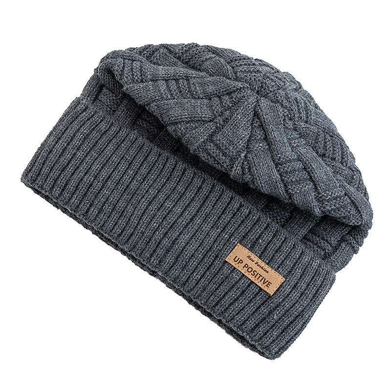 Fur Lined Warm Sports Hats, New Style Unisex Winter Hats, UP POSITIVE Labal, Outdoor Knitted Hats, For Men Women