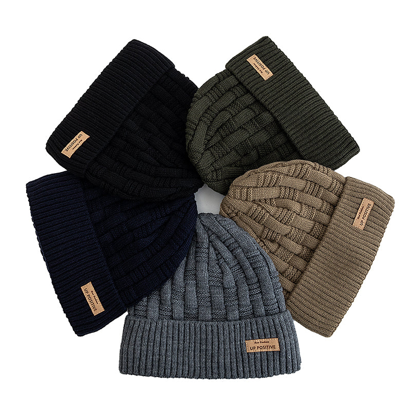 Fur Lined Warm Sports Hats, New Style Unisex Winter Hats, UP POSITIVE Labal, Outdoor Knitted Hats, For Men Women