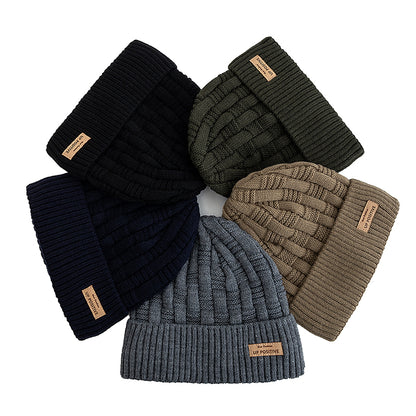 Fur Lined Warm Sports Hats, New Style Unisex Winter Hats, UP POSITIVE Labal, Outdoor Knitted Hats, For Men Women