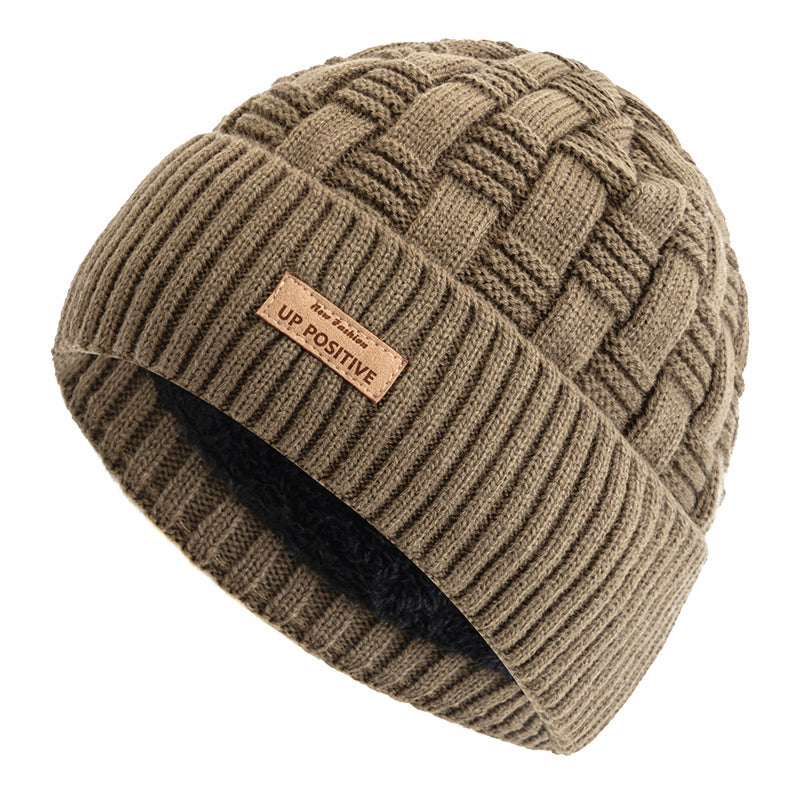 Fur Lined Warm Sports Hats, New Style Unisex Winter Hats, UP POSITIVE Labal, Outdoor Knitted Hats, For Men Women