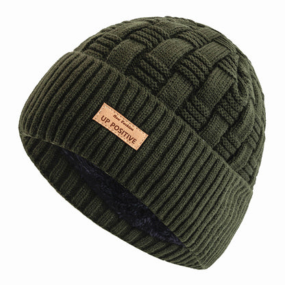 Fur Lined Warm Sports Hats, New Style Unisex Winter Hats, UP POSITIVE Labal, Outdoor Knitted Hats, For Men Women