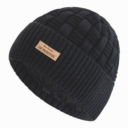 Fur Lined Warm Sports Hats, New Style Unisex Winter Hats, UP POSITIVE Labal, Outdoor Knitted Hats, For Men Women