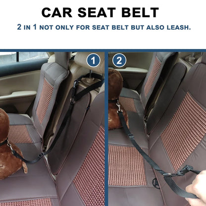 Adjustable Dogs Harness Collar, Solid Color Two in One Pet Car Seat Belt, Backseat Safety Belt, Nylon Lead Leash, Pet