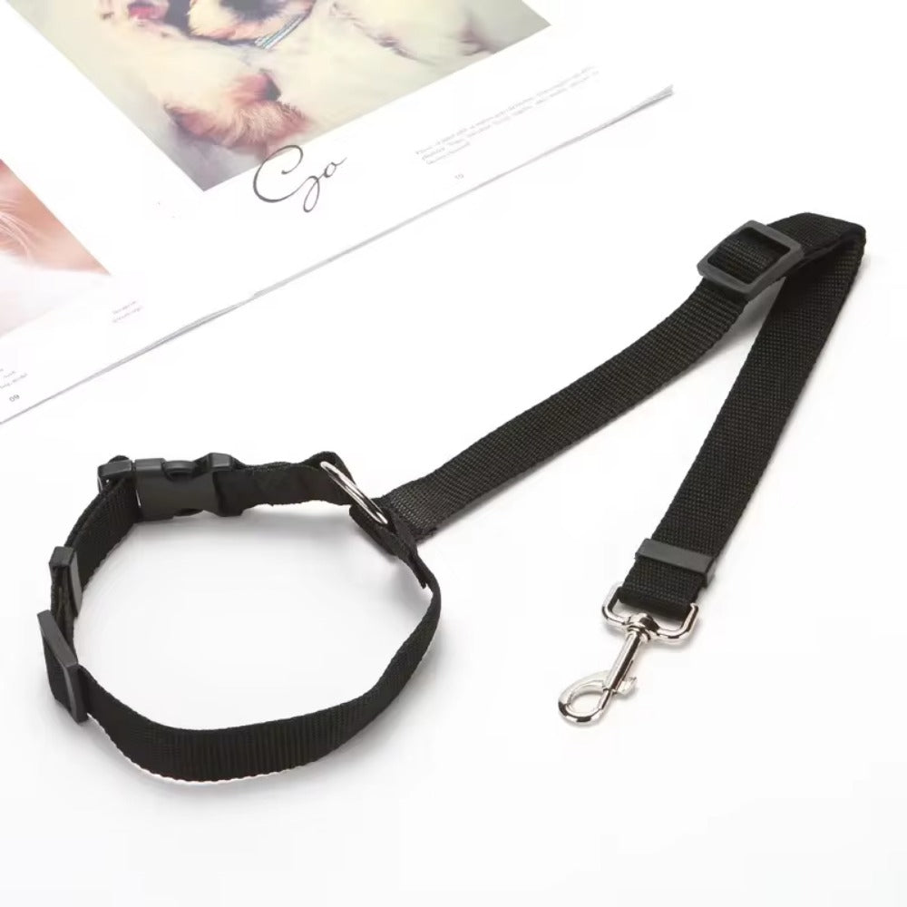 Adjustable Dogs Harness Collar, Solid Color Two in One Pet Car Seat Belt, Backseat Safety Belt, Nylon Lead Leash, Pet