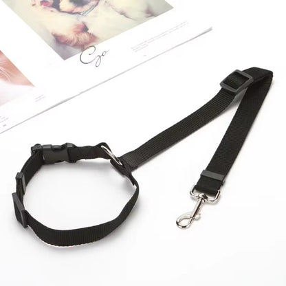 Adjustable Dogs Harness Collar, Solid Color Two in One Pet Car Seat Belt, Backseat Safety Belt, Nylon Lead Leash, Pet