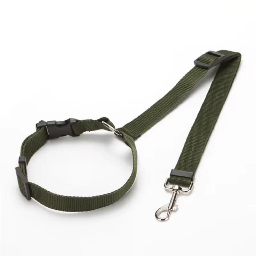 Adjustable Dogs Harness Collar, Solid Color Two in One Pet Car Seat Belt, Backseat Safety Belt, Nylon Lead Leash, Pet