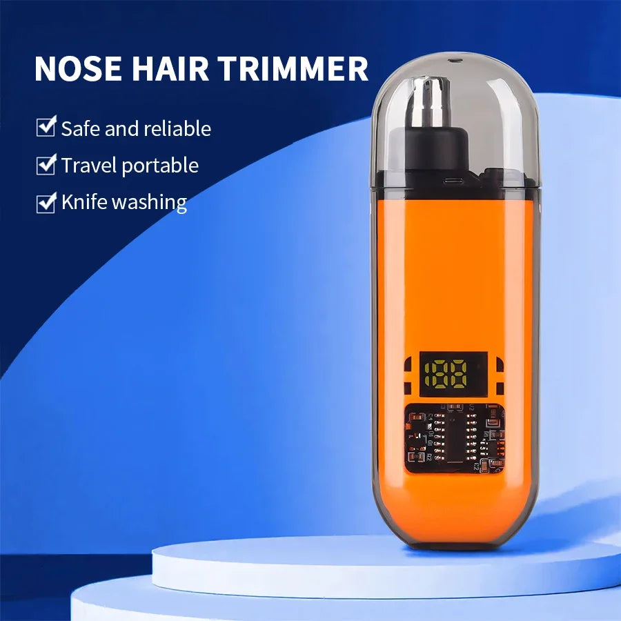 Electric Nose Hair Trimmer, Portable Ear Hair Clipper, Professional Painless Eyebrow Trimmer for Men