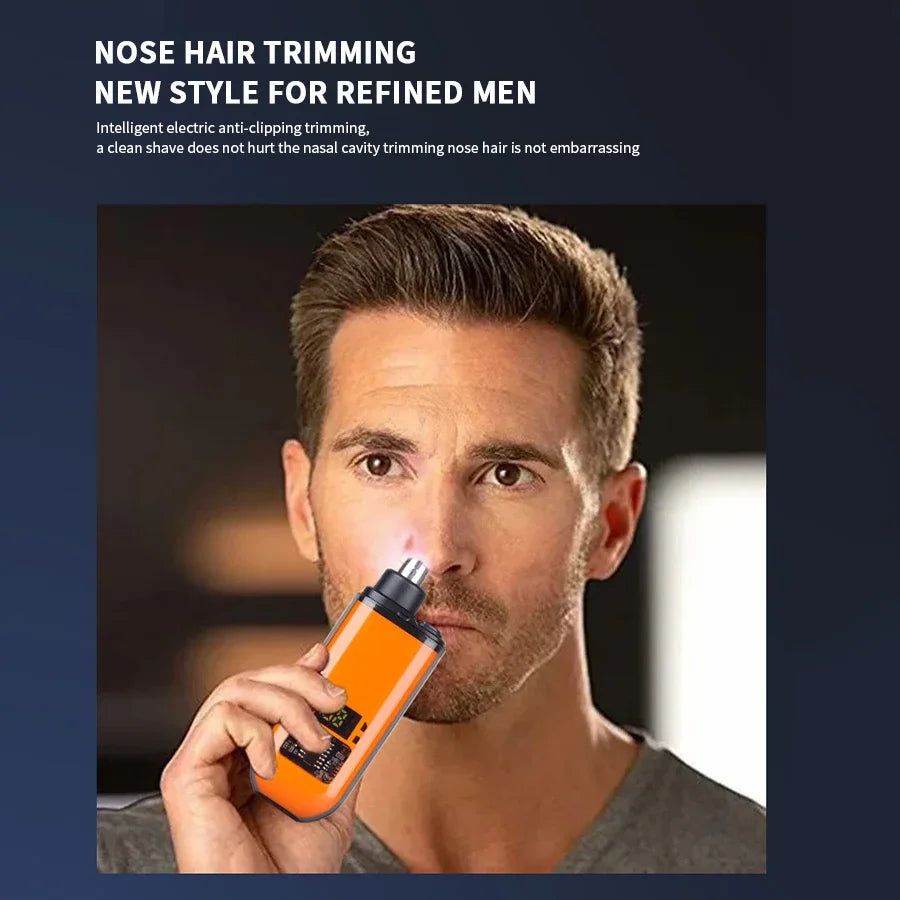 Electric Nose Hair Trimmer, Portable Ear Hair Clipper, Professional Painless Eyebrow Trimmer for Men