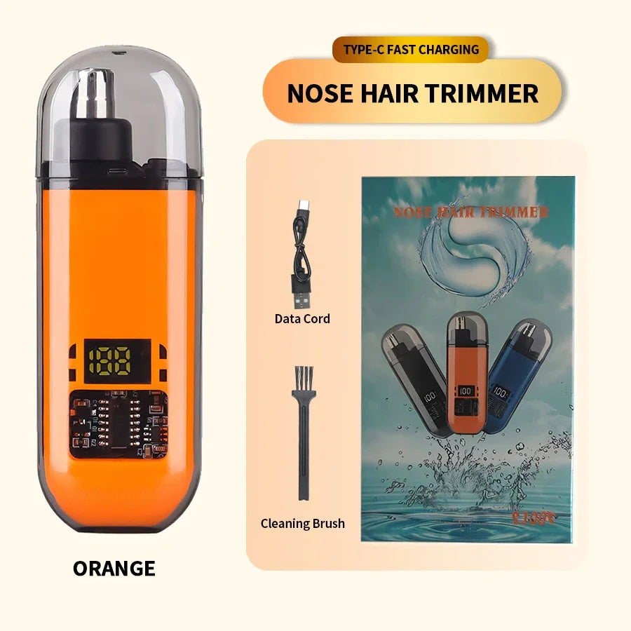 Electric Nose Hair Trimmer, Portable Ear Hair Clipper, Professional Painless Eyebrow Trimmer for Men