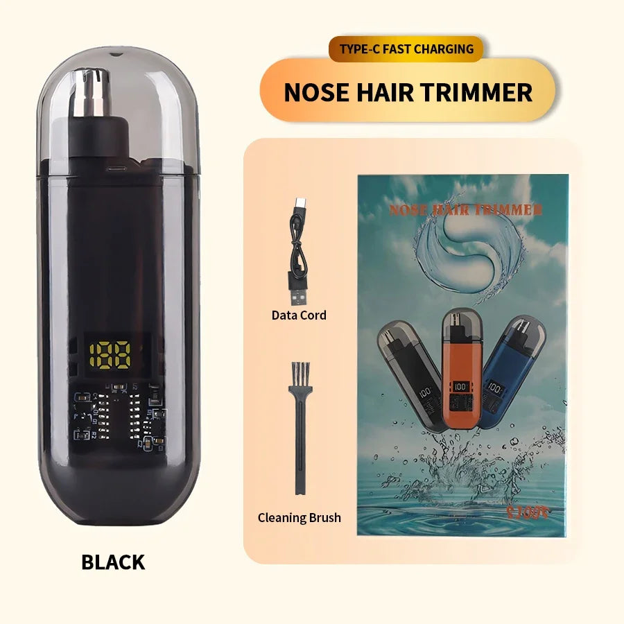 Electric Nose Hair Trimmer, Portable Ear Hair Clipper, Professional Painless Eyebrow Trimmer for Men