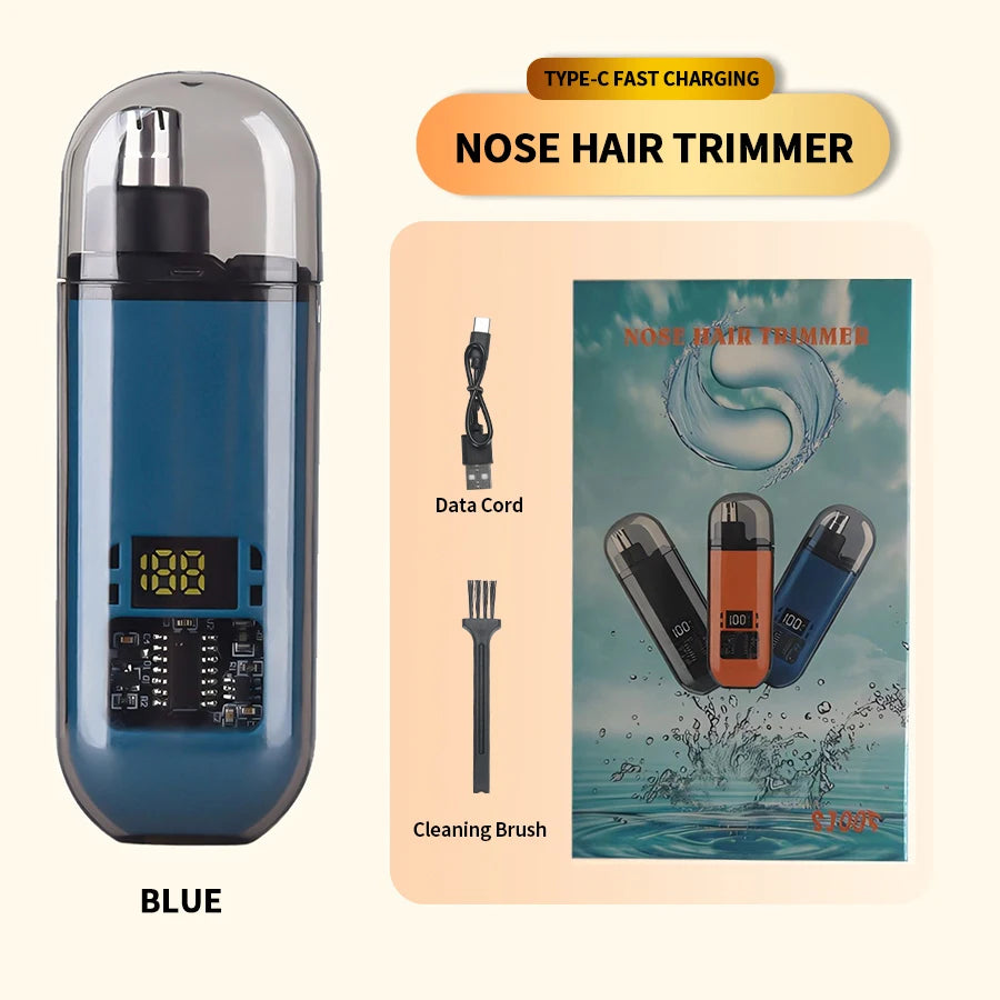 Electric Nose Hair Trimmer, Portable Ear Hair Clipper, Professional Painless Eyebrow Trimmer for Men