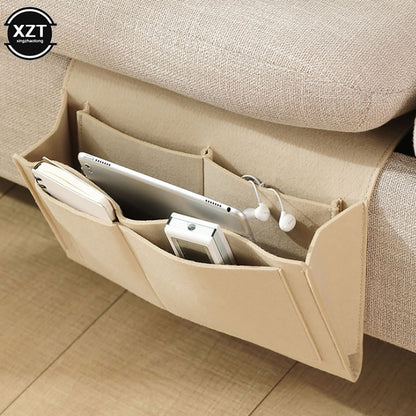 Phone Book Magazine Holder Pockets Hanging Storage Bag, Felt Bedside Storage Organizer, Baby Tissue Box For Bed Sofa