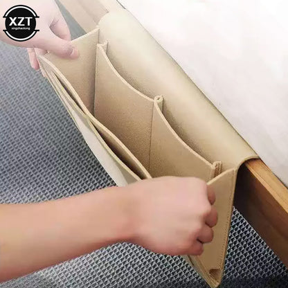 Phone Book Magazine Holder Pockets Hanging Storage Bag, Felt Bedside Storage Organizer, Baby Tissue Box For Bed Sofa