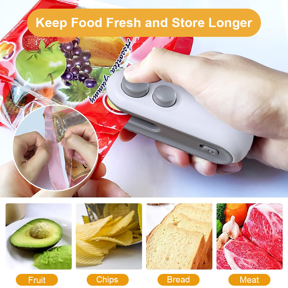Mini Heat Bag Sealing Machine Handheld Food Sealer Plastic Bag Packaging Clip Bag Sealer 2