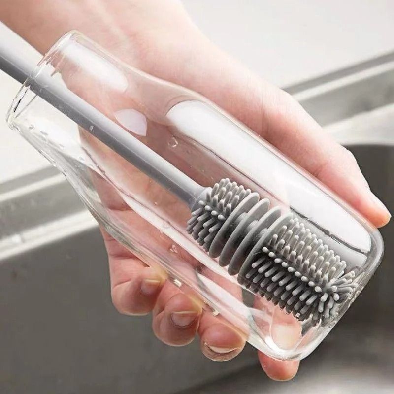 Silicone Bottle Brush Long Handle Cup Scrubber For Kitchen Cleaning 1