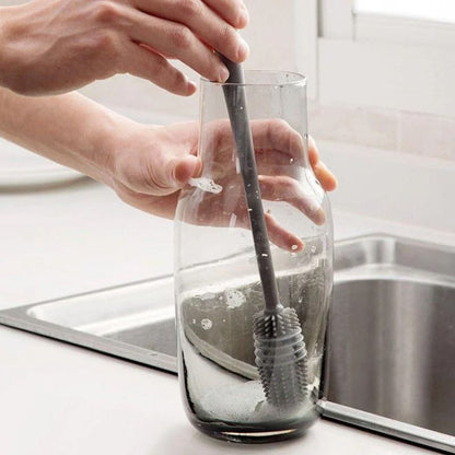 Silicone Bottle Brush Long Handle Cup Scrubber For Kitchen Cleaning 2