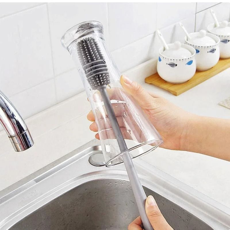 Silicone Bottle Brush Long Handle Cup Scrubber For Kitchen Cleaning 5