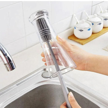 Silicone Bottle Brush Long Handle Cup Scrubber For Kitchen Cleaning 5