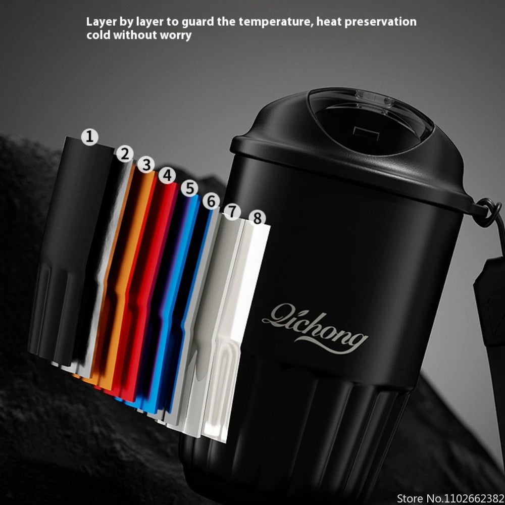 Ceramic Liner Thermos Coffee Cup, Double Wall Stainless Steel, Vacuum Insulated Thermal Mug, Tumbler Gift For Coffee