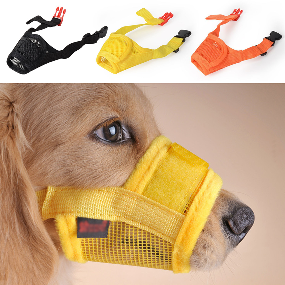 Mesh Breathable Pet Mouth Cover Muzzle, Adjustable Anti Barking Dog Muzzle for Dogs, Anti Biting Muzzle
