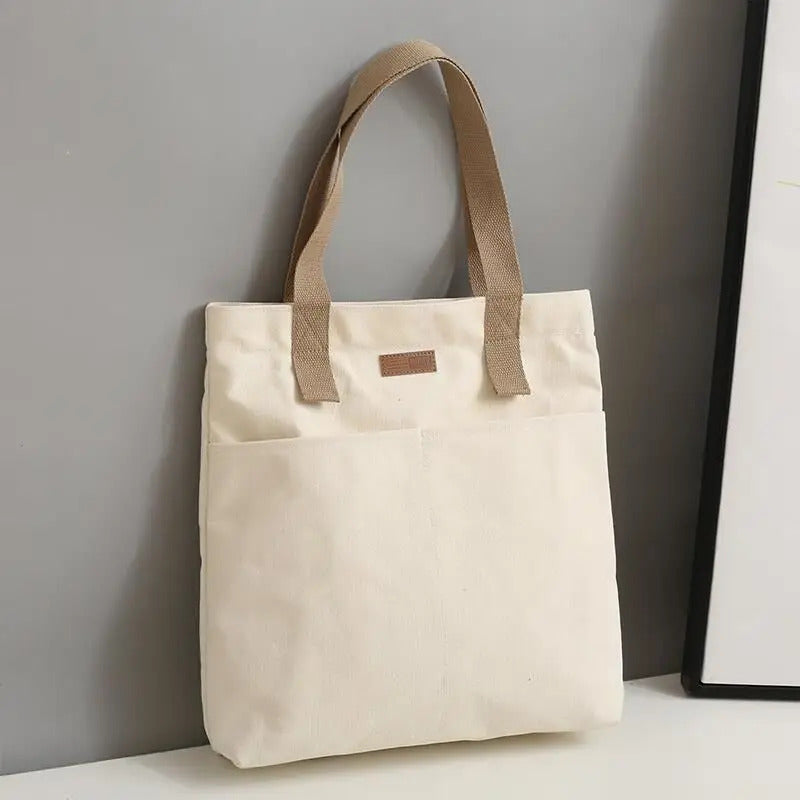 HighEnd Feel Handbag Womens Large Capacity Canvas Convenient Commuting Bag Premium Sewing Thread 1