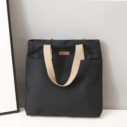 HighEnd Feel Handbag Womens Large Capacity Canvas Convenient Commuting Bag Premium Sewing Thread 6
