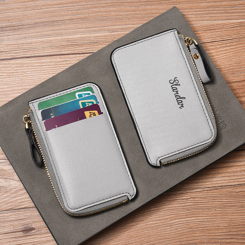Men's Anti Demagnetization Wallet, New Zero Card Bag, Small Zipper Wallet, Ultra Thin Youth Coin Bag