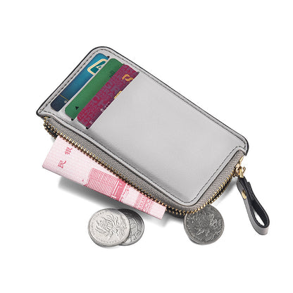 Men's Anti Demagnetization Wallet, New Zero Card Bag, Small Zipper Wallet, Ultra Thin Youth Coin Bag