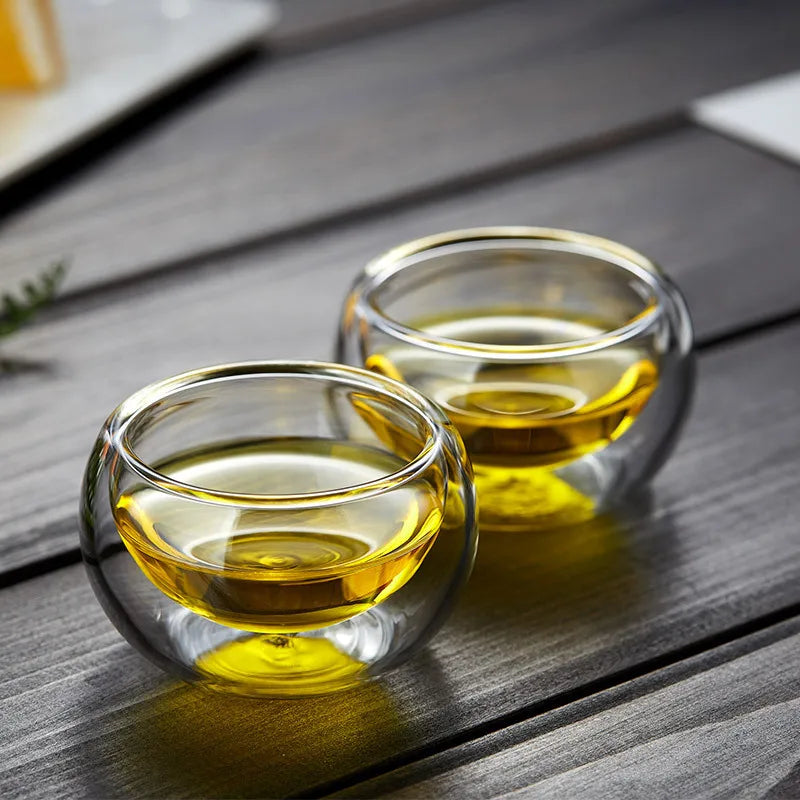 Shot Glass, Double Wall Teacups, Glasses Tea Cups, Exquisite Drinkware Home Decor, Tea Set Teacup
