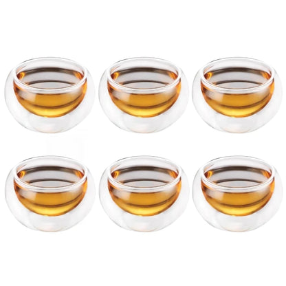 Shot Glass, Double Wall Teacups, Glasses Tea Cups, Exquisite Drinkware Home Decor, Tea Set Teacup