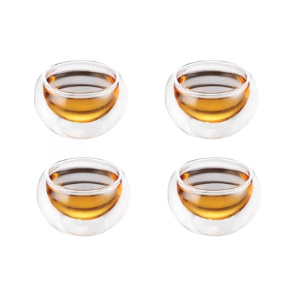 Shot Glass, Double Wall Teacups, Glasses Tea Cups, Exquisite Drinkware Home Decor, Tea Set Teacup
