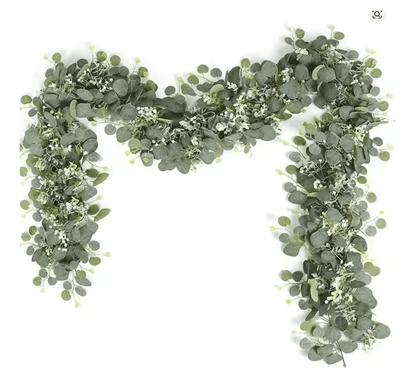 Elegant Eucalyptus And White Berry Greenery Garland 5