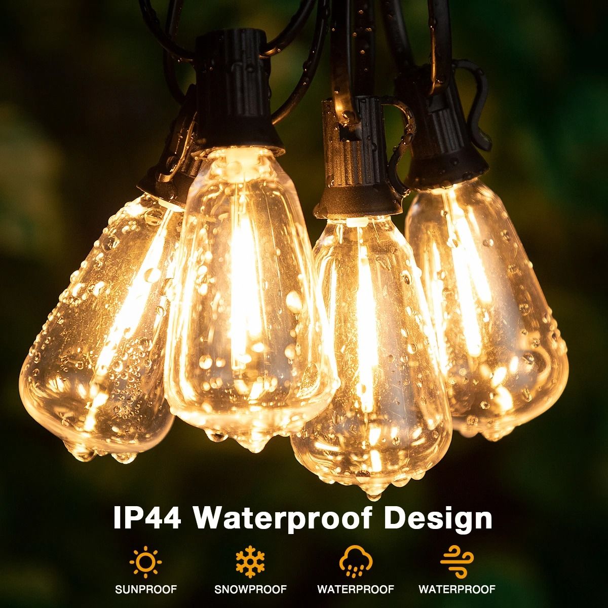 ST38 Outdoor String Lights With Connectable Waterproof LED Bulbs For Patio Garden And Home Decor 2
