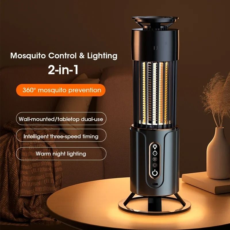 Mosquito Killer Lamp Camping Lantern With USB Rechargeable Insect Trap And Electric Swatter Functio 1