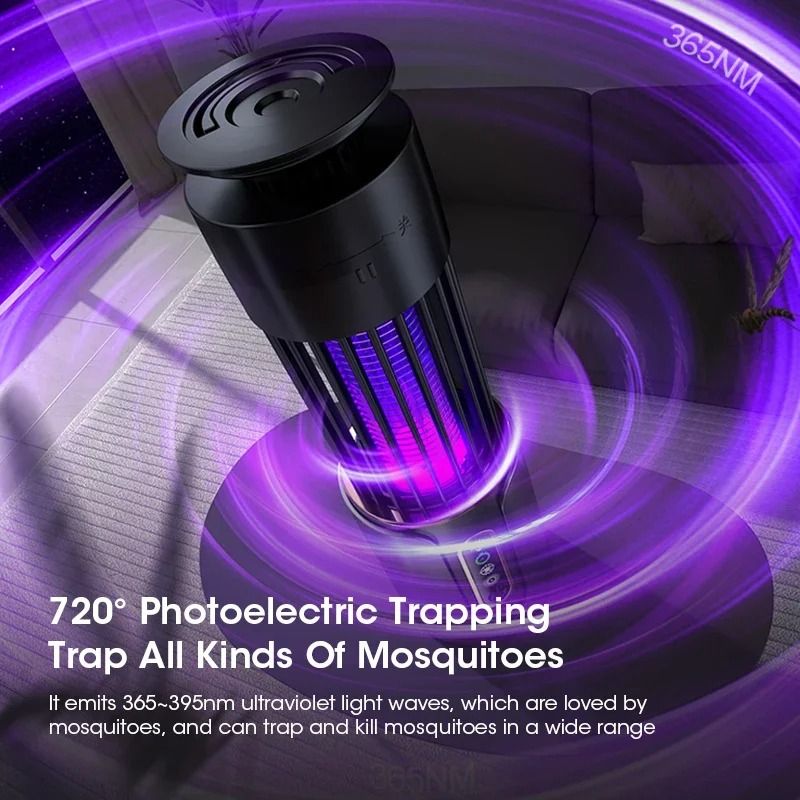 Mosquito Killer Lamp Camping Lantern With USB Rechargeable Insect Trap And Electric Swatter Functio 4