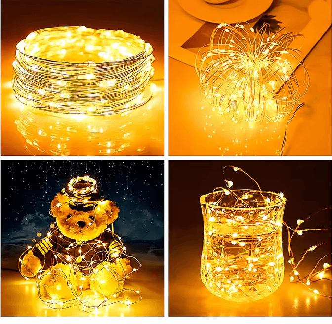 USB LED String Lights Copper Silver Wire Garland 1