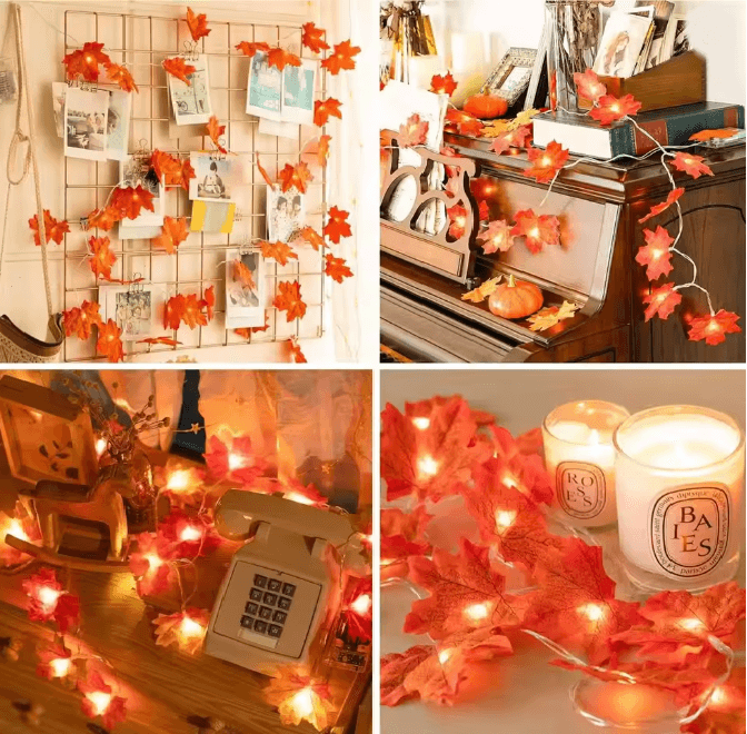 Maple Leaf LED Fairy String Lights 3