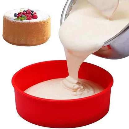 Round Silicone Cake Mold Pan Nonstick Reusable Baking Tray for Kitchen Baking