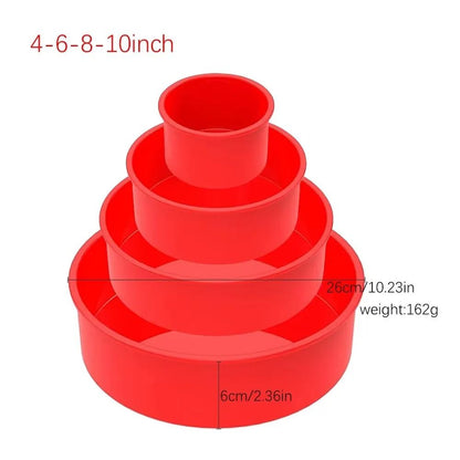 Round Silicone Cake Mold Pan Nonstick Reusable Baking Tray For Kitchen Baking 17